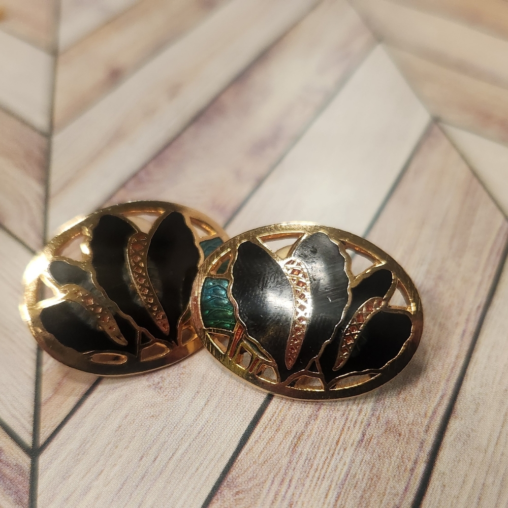 Vintage Cloisonne Post Earrings